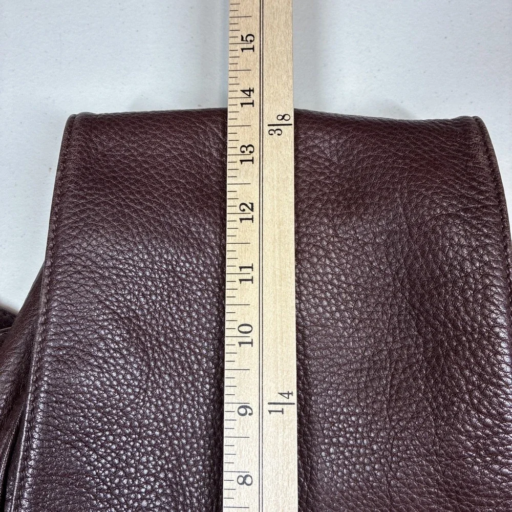 Vintage Libaire Pebbled Brown Leather Backpack Adjsutable Flap Y2K Soft 10x14